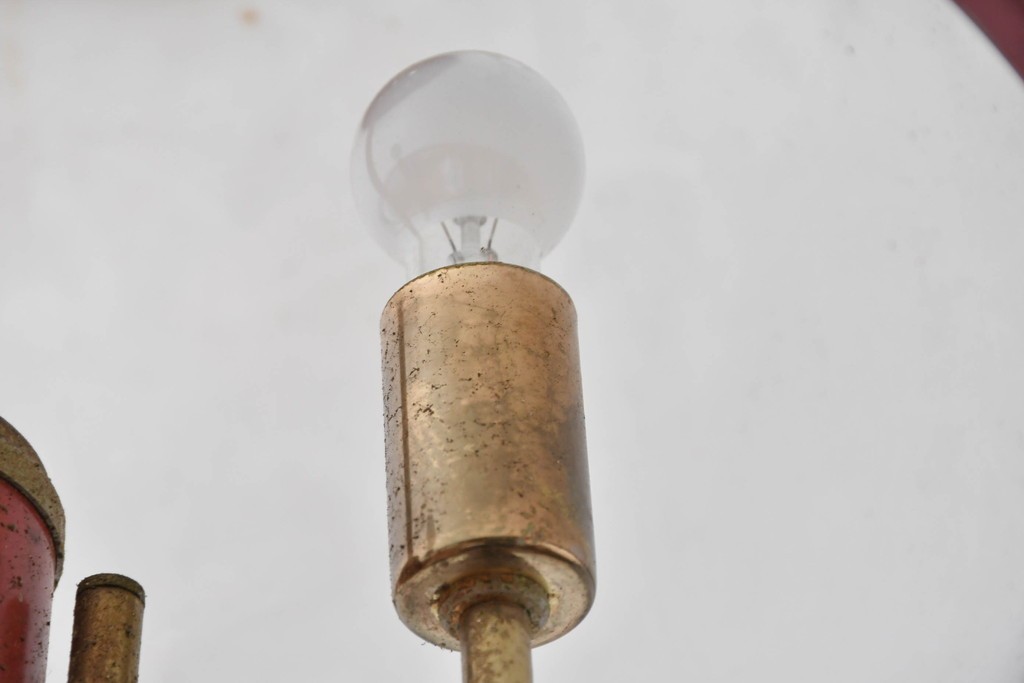 和製ビンテージ　レトロな配色のガラスシェードが目を引く吊り下げ照明　(R-086896)