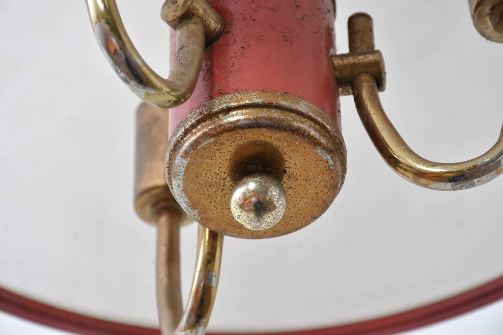 和製ビンテージ　レトロな配色のガラスシェードが目を引く吊り下げ照明　(R-086896)