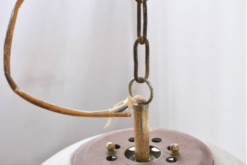 和製ビンテージ　レトロな配色のガラスシェードが目を引く吊り下げ照明　(R-086896)