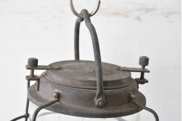 《引っ掛けシーリング式ペンダントライト加工費込み》　和製ヴィンテージ　日本船燈株式会社　無骨で渋い風合いが魅力の真鍮製マリンランプ　(R-086897)