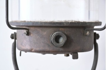 《引っ掛けシーリング式ペンダントライト加工費込み》　和製ヴィンテージ　日本船燈株式会社　無骨で渋い風合いが魅力の真鍮製マリンランプ　(R-086897)