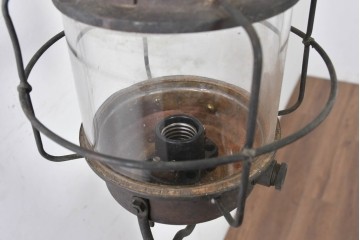 《引っ掛けシーリング式ペンダントライト加工費込み》　和製ヴィンテージ　日本船燈株式会社　無骨で渋い風合いが魅力の真鍮製マリンランプ　(R-086897)