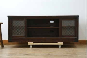 中古　希少な廃番品　青木産業　欅(ケヤキ)材　4way　デザイン性と実用性を兼ね備えたテレビ台　(R-086906)