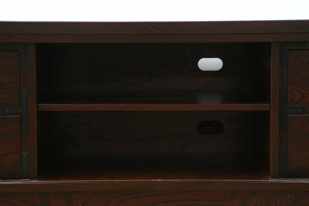 中古　希少な廃番品　青木産業　欅(ケヤキ)材　4way　デザイン性と実用性を兼ね備えたテレビ台　(R-086906)