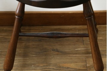 和製ヴィンテージ　九州民芸家具　ゴールドスミス　美しいデザインのアームチェア2脚セット　(R-086910)