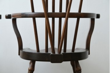 和製ヴィンテージ　九州民芸家具　ゴールドスミス　美しいデザインのアームチェア2脚セット　(R-086910)