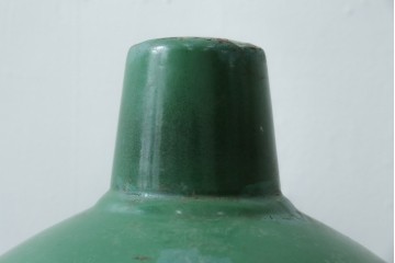 《引っ掛けシーリング式ペンダントライト加工費込み》　イギリスアンティーク　インダストリアル　鮮やかなグリーンが目を惹くペンダントライト　(R-086912)