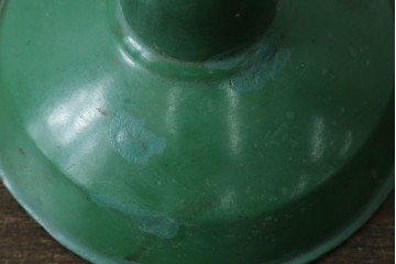 《引っ掛けシーリング式ペンダントライト加工費込み》　イギリスアンティーク　インダストリアル　鮮やかなグリーンが目を惹くペンダントライト　(R-086912)