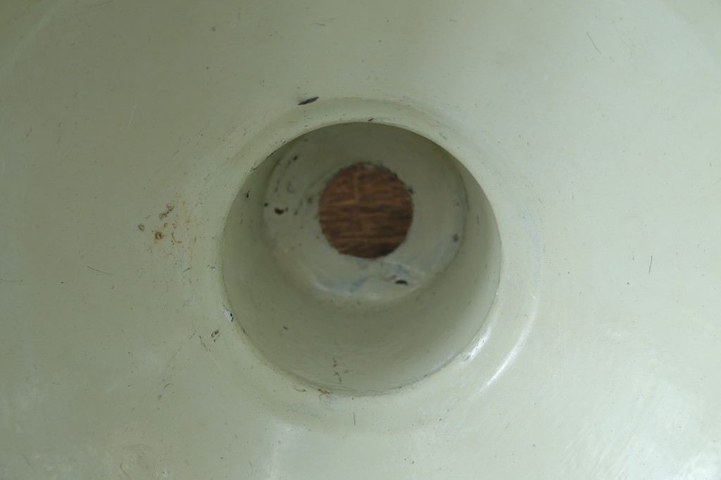 《引っ掛けシーリング式ペンダントライト加工費込み》　イギリスアンティーク　インダストリアル　鮮やかなグリーンが目を惹くペンダントライト　(R-086912)