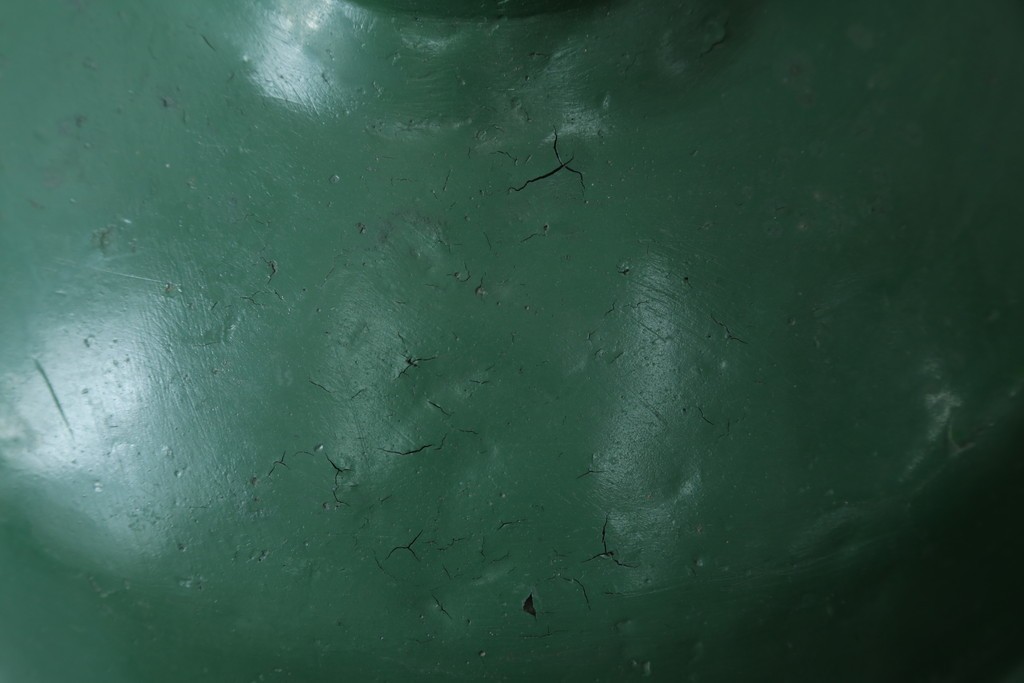 《引っ掛けシーリング式ペンダントライト加工費込み》　イギリスアンティーク　インダストリアル　深みのあるグリーンがおしゃれなペンダントライト　(R-086913)