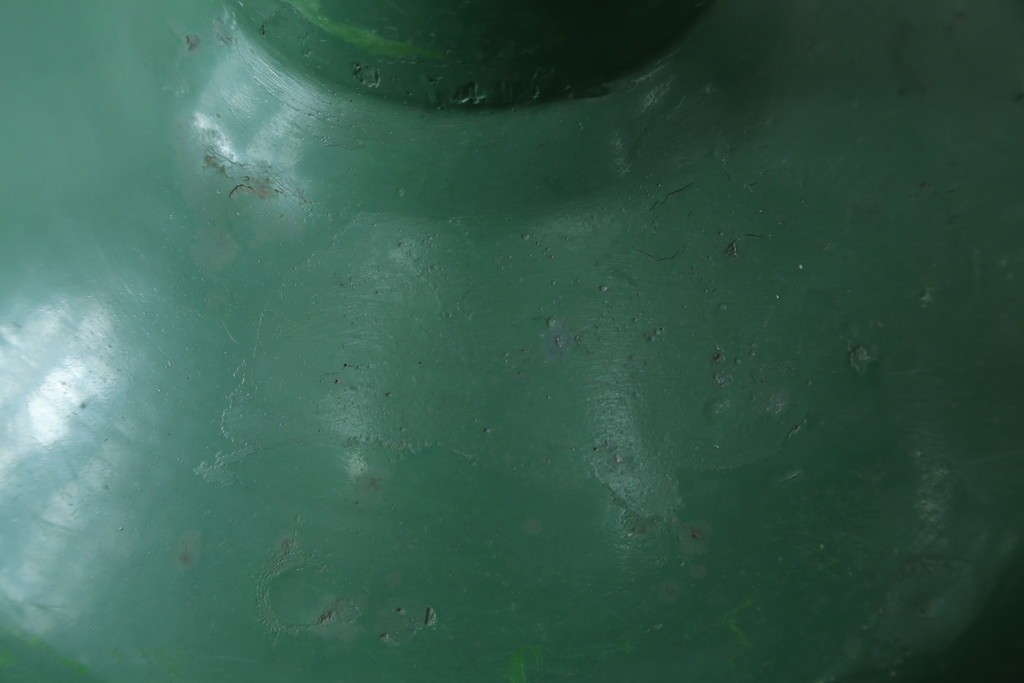 《引っ掛けシーリング式ペンダントライト加工費込み》　イギリスアンティーク　インダストリアル　深みのあるグリーンがおしゃれなペンダントライト　(R-086913)