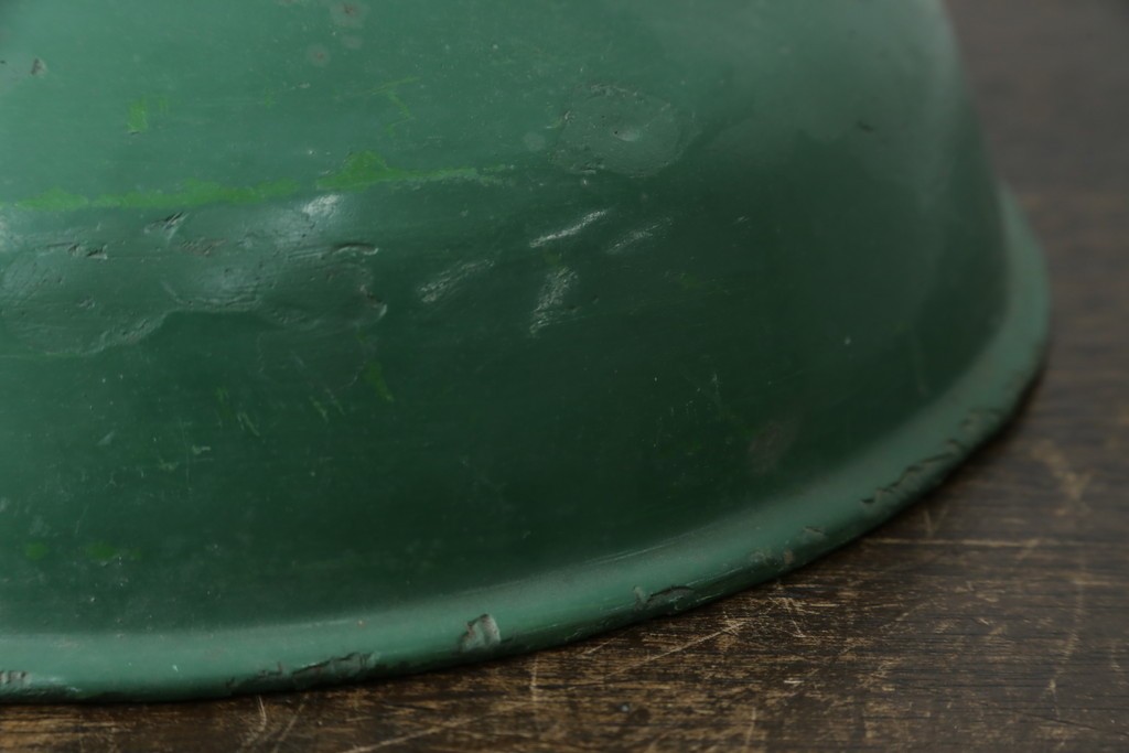 《引っ掛けシーリング式ペンダントライト加工費込み》　イギリスアンティーク　インダストリアル　深みのあるグリーンがおしゃれなペンダントライト　(R-086913)