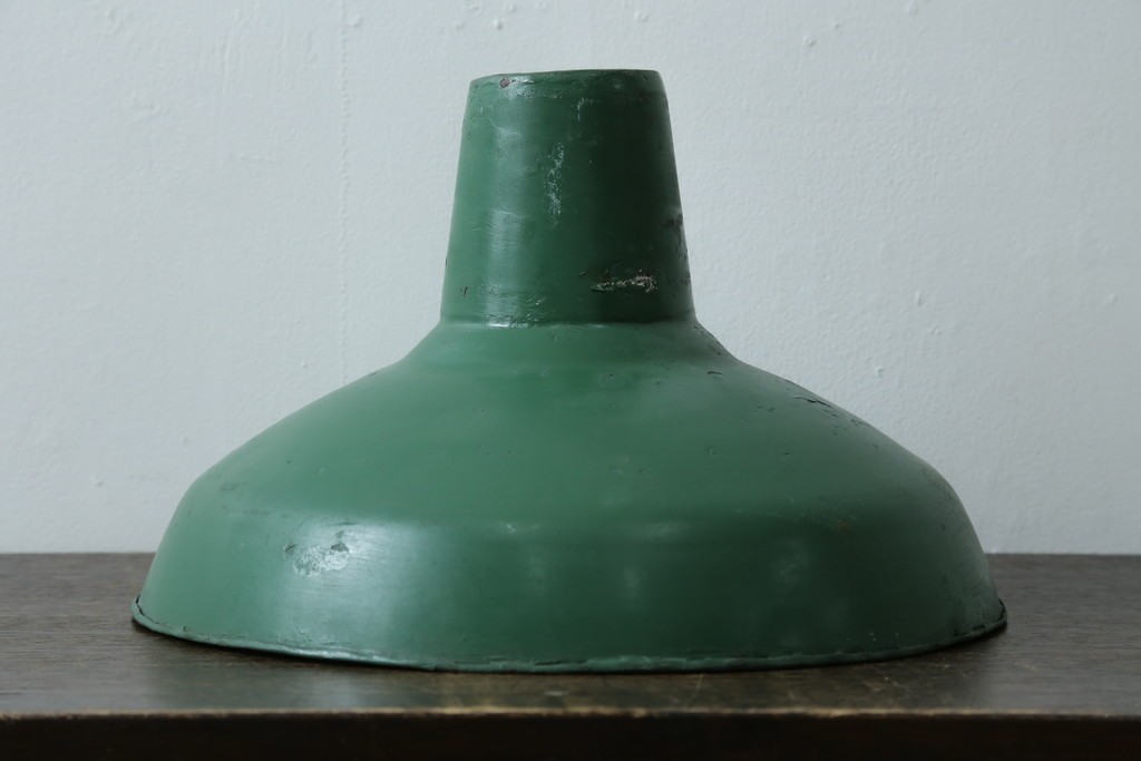 《引っ掛けシーリング式ペンダントライト加工費込み》　イギリスアンティーク　インダストリアル　深みのあるグリーンがおしゃれなペンダントライト　(R-086914)