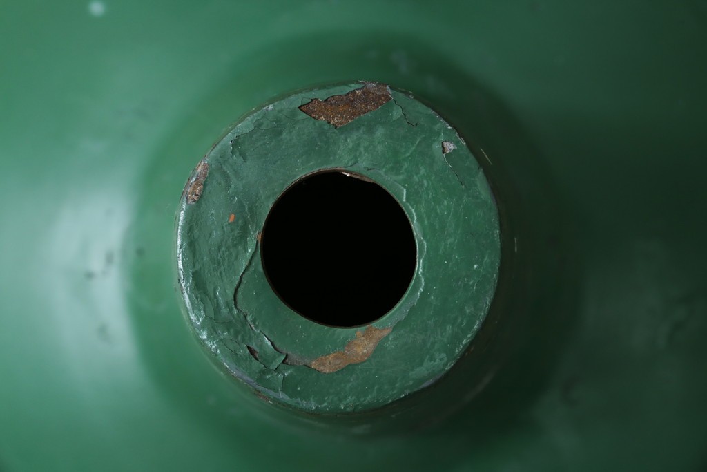 《引っ掛けシーリング式ペンダントライト加工費込み》　イギリスアンティーク　インダストリアル　深みのあるグリーンがおしゃれなペンダントライト　(R-086914)