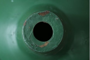 《引っ掛けシーリング式ペンダントライト加工費込み》　イギリスアンティーク　インダストリアル　深みのあるグリーンがおしゃれなペンダントライト　(R-086914)