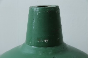 《引っ掛けシーリング式ペンダントライト加工費込み》　イギリスアンティーク　インダストリアル　深みのあるグリーンがおしゃれなペンダントライト　(R-086914)