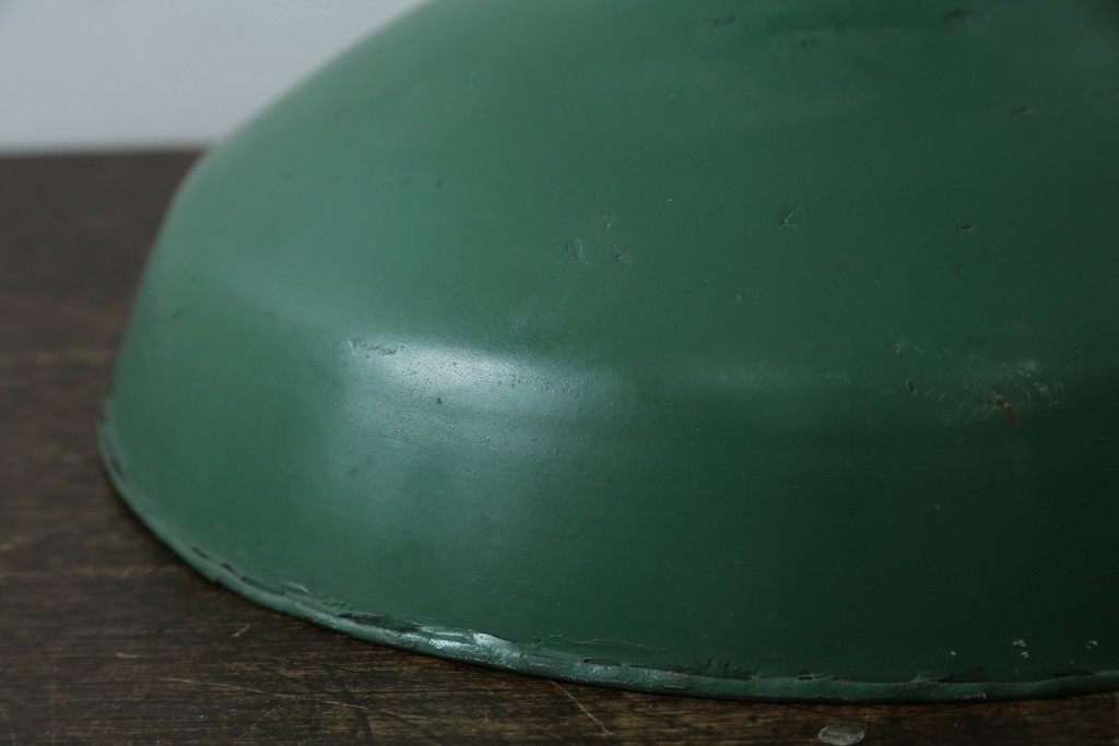 《引っ掛けシーリング式ペンダントライト加工費込み》　イギリスアンティーク　インダストリアル　深みのあるグリーンがおしゃれなペンダントライト　(R-086914)