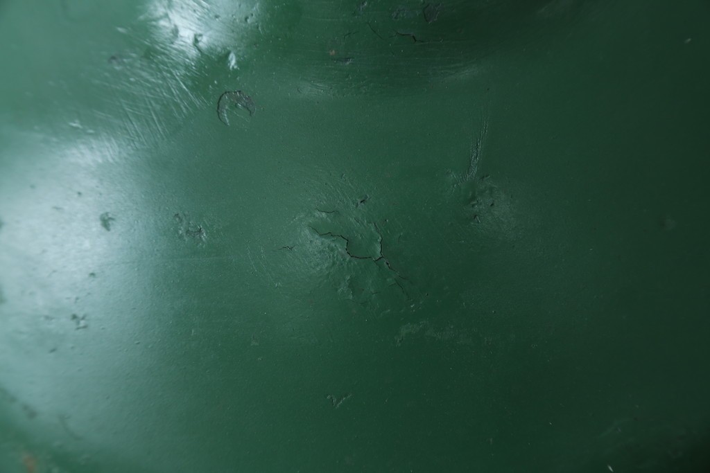 《引っ掛けシーリング式ペンダントライト加工費込み》　イギリスアンティーク　インダストリアル　深みのあるグリーンがおしゃれなペンダントライト　(R-086914)