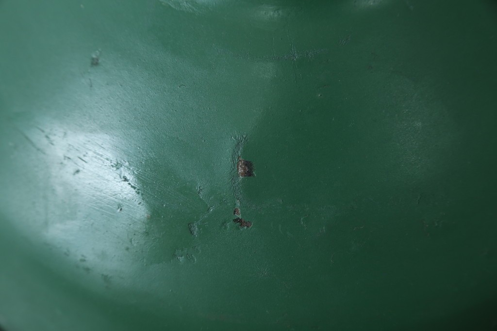 《引っ掛けシーリング式ペンダントライト加工費込み》　イギリスアンティーク　インダストリアル　深みのあるグリーンがおしゃれなペンダントライト　(R-086914)