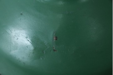 《引っ掛けシーリング式ペンダントライト加工費込み》　イギリスアンティーク　インダストリアル　深みのあるグリーンがおしゃれなペンダントライト　(R-086914)