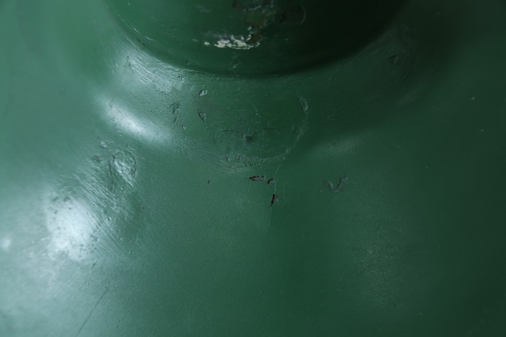 《引っ掛けシーリング式ペンダントライト加工費込み》　イギリスアンティーク　インダストリアル　深みのあるグリーンがおしゃれなペンダントライト　(R-086914)