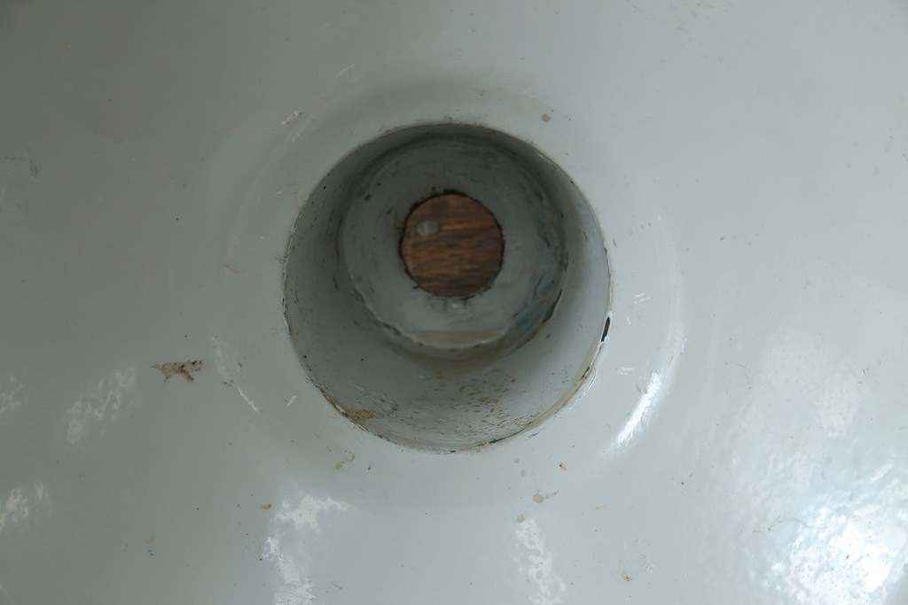 《引っ掛けシーリング式ペンダントライト加工費込み》　イギリスアンティーク　インダストリアル　深みのあるグリーンがおしゃれなペンダントライト　(R-086914)