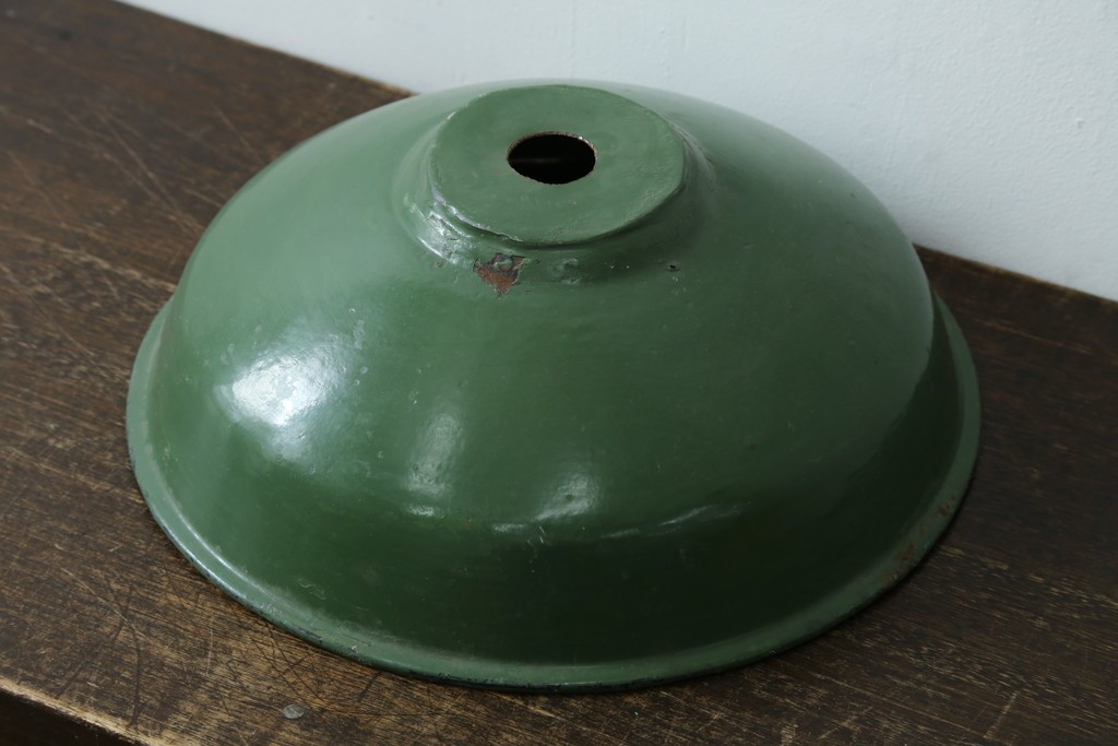 《引っ掛けシーリング式ペンダントライト加工費込み》　イギリスアンティーク　インダストリアル　アクセントカラーにおすすめなビビッドグリーンのペンダントライト　(R-086915)