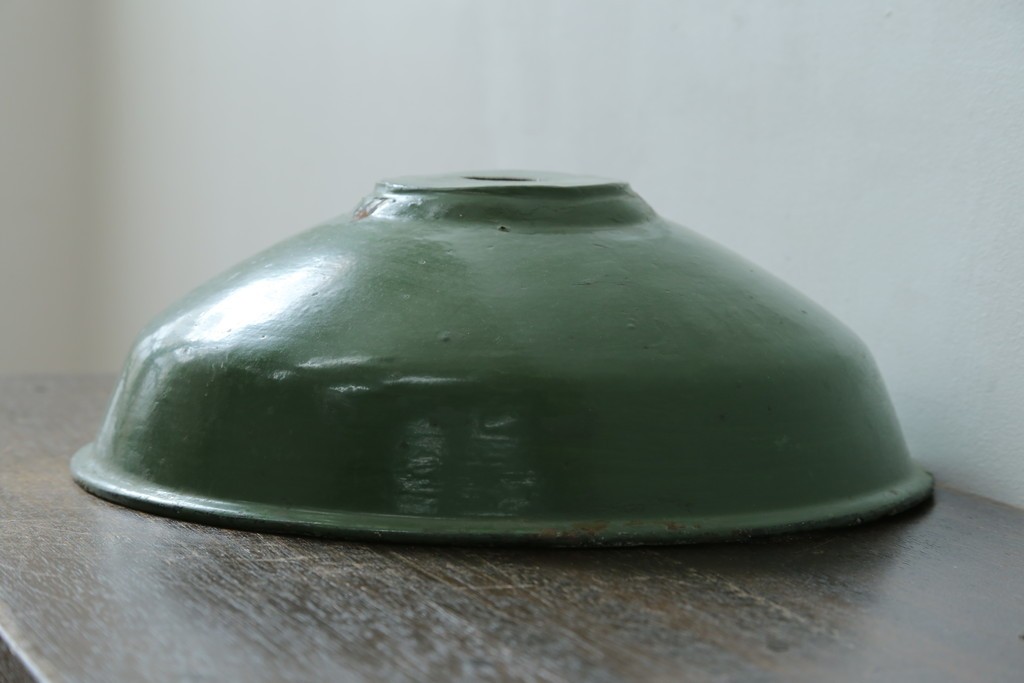 《引っ掛けシーリング式ペンダントライト加工費込み》　イギリスアンティーク　インダストリアル　アクセントカラーにおすすめなビビッドグリーンのペンダントライト　(R-086915)