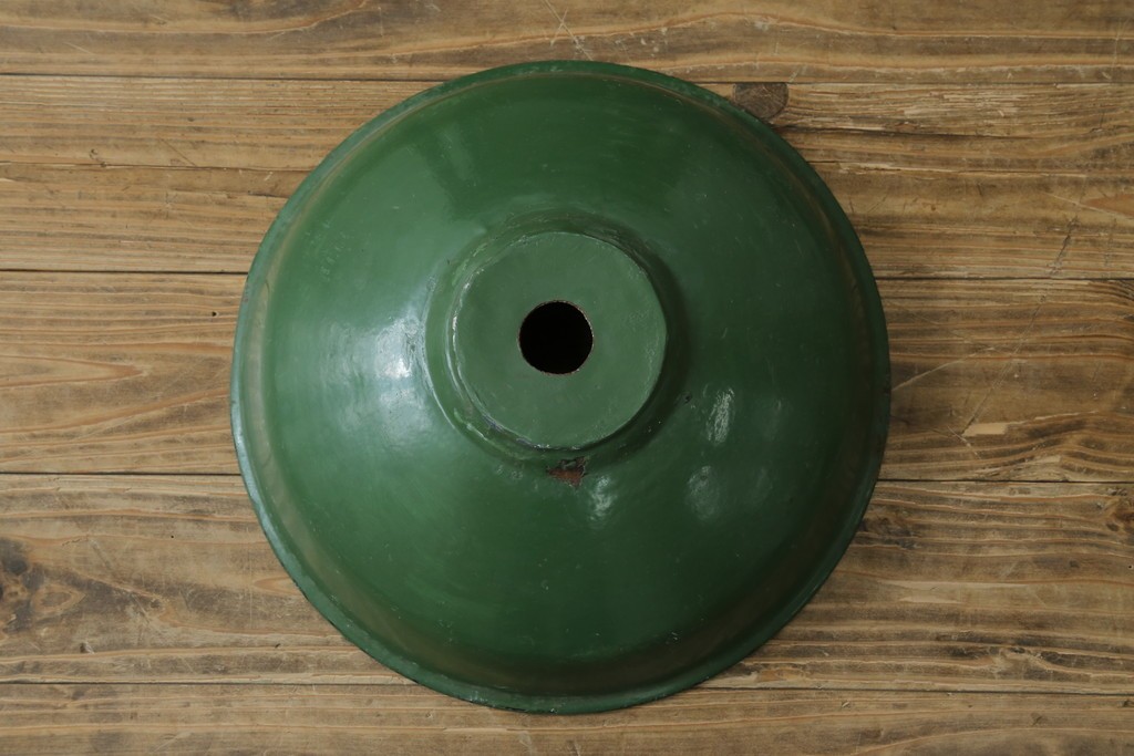 《引っ掛けシーリング式ペンダントライト加工費込み》　イギリスアンティーク　インダストリアル　アクセントカラーにおすすめなビビッドグリーンのペンダントライト　(R-086915)