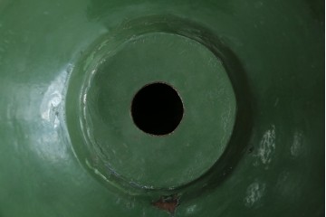 《引っ掛けシーリング式ペンダントライト加工費込み》　イギリスアンティーク　インダストリアル　アクセントカラーにおすすめなビビッドグリーンのペンダントライト　(R-086915)