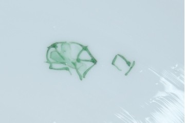 和製アンティーク　昭和初期　珍品　ひらひらと泳ぐ金魚の図が可愛らしい碍子付きのペンダントライト　(R-086916)