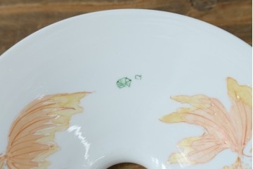 和製アンティーク　昭和初期　珍品　ひらひらと泳ぐ金魚の図が可愛らしいペンダントライト　(R-086916)
