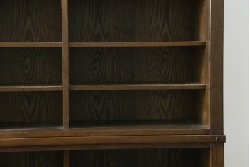 中古　美品　上手物　高級品!!　タモ材　格子戸が上品な脚付き水屋箪笥　(R-086919)