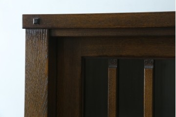 中古　美品　上手物　高級品!!　タモ材　格子戸が上品なサイドボード　(R-086920)