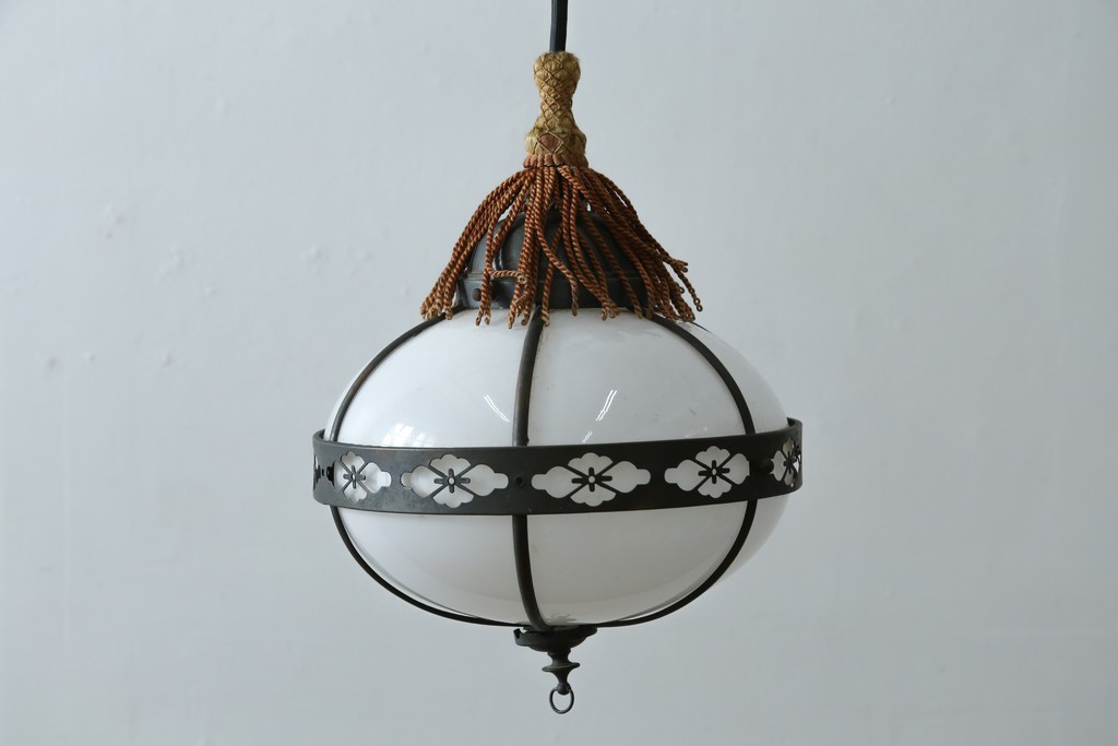 和製ヴィンテージ　真鍮飾りのペンダントライト　(R-086923)