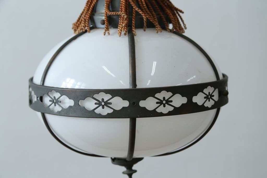 和製ヴィンテージ　真鍮飾りのペンダントライト　(R-086923)