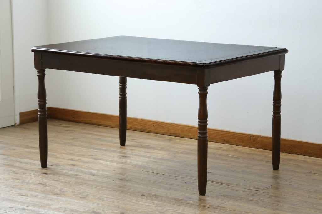 和製ヴィンテージ　国産　職人手作り家具　日常使いから来客時まで活躍するエクステンションテーブル　(R-086928)