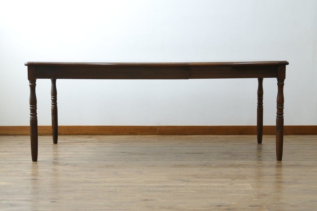 和製ヴィンテージ　国産　職人手作り家具　日常使いから来客時まで活躍するエクステンションテーブル　(R-086928)