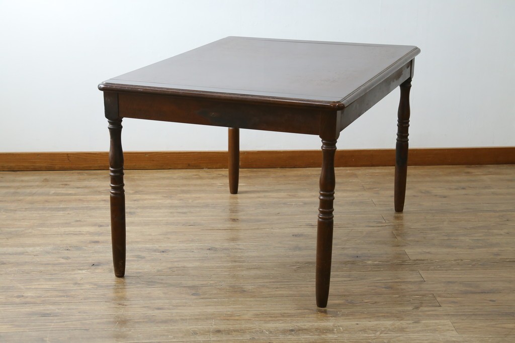 和製ヴィンテージ　国産　職人手作り家具　日常使いから来客時まで活躍するエクステンションテーブル　(R-086928)