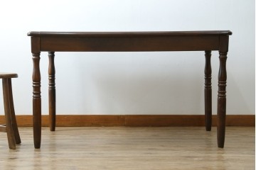 和製ヴィンテージ　国産　職人手作り家具　日常使いから来客時まで活躍するエクステンションテーブル　(R-086928)