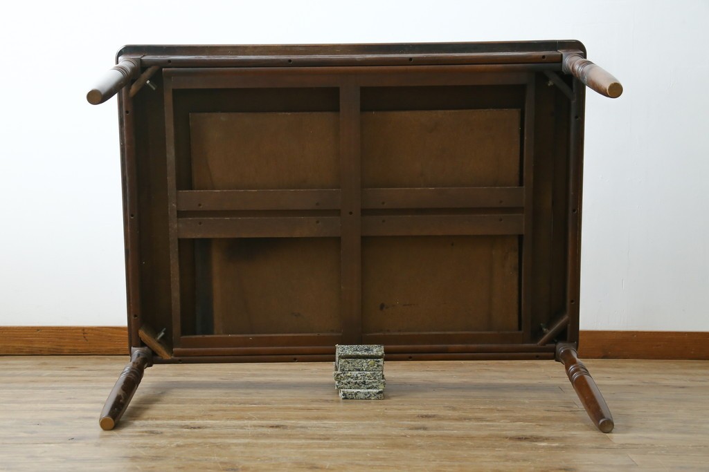 和製ヴィンテージ　国産　職人手作り家具　日常使いから来客時まで活躍するエクステンションテーブル　(R-086928)