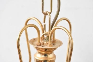 中古　イタリア　LUMI(ルミ社)　曲線的な装飾が美しいランタン型ペンダントライト　(R-086934)