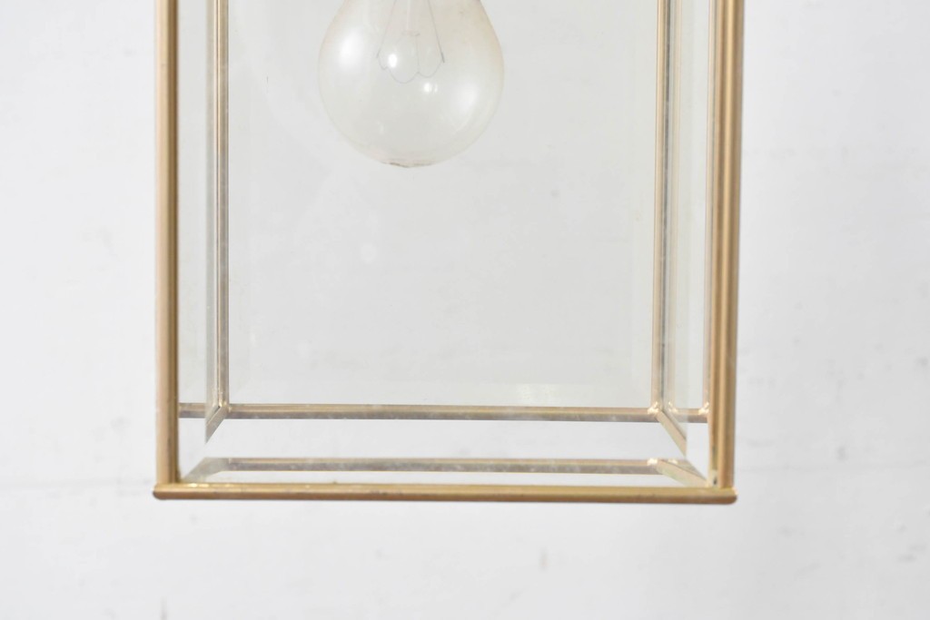 中古　イタリア　LUMI(ルミ社)　曲線的な装飾が美しいランタン型ペンダントライト　(R-086934)