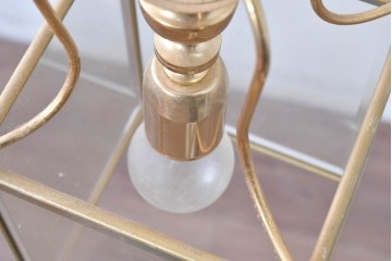 中古　イタリア　LUMI(ルミ社)　曲線的な装飾が美しいランタン型ペンダントライト　(R-086934)