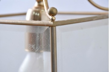 中古　イタリア　LUMI(ルミ社)　曲線的な装飾が美しいランタン型ペンダントライト　(R-086934)