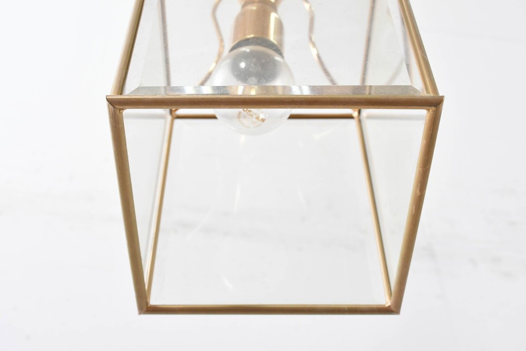 中古　イタリア　LUMI(ルミ社)　曲線的な装飾が美しいランタン型ペンダントライト　(R-086934)