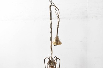 中古　イタリア　LUMI(ルミ社)　曲線的な装飾が美しい六角形のランタン型ペンダントライト　(R-086935)