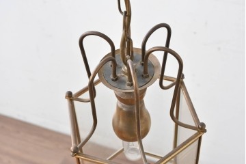 中古　イタリア　LUMI(ルミ社)　曲線的な装飾が美しい六角形のランタン型ペンダントライト　(R-086935)