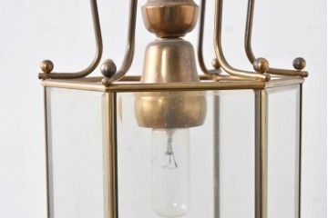 中古　イタリア　LUMI(ルミ社)　曲線的な装飾が美しい六角形のランタン型ペンダントライト　(R-086935)