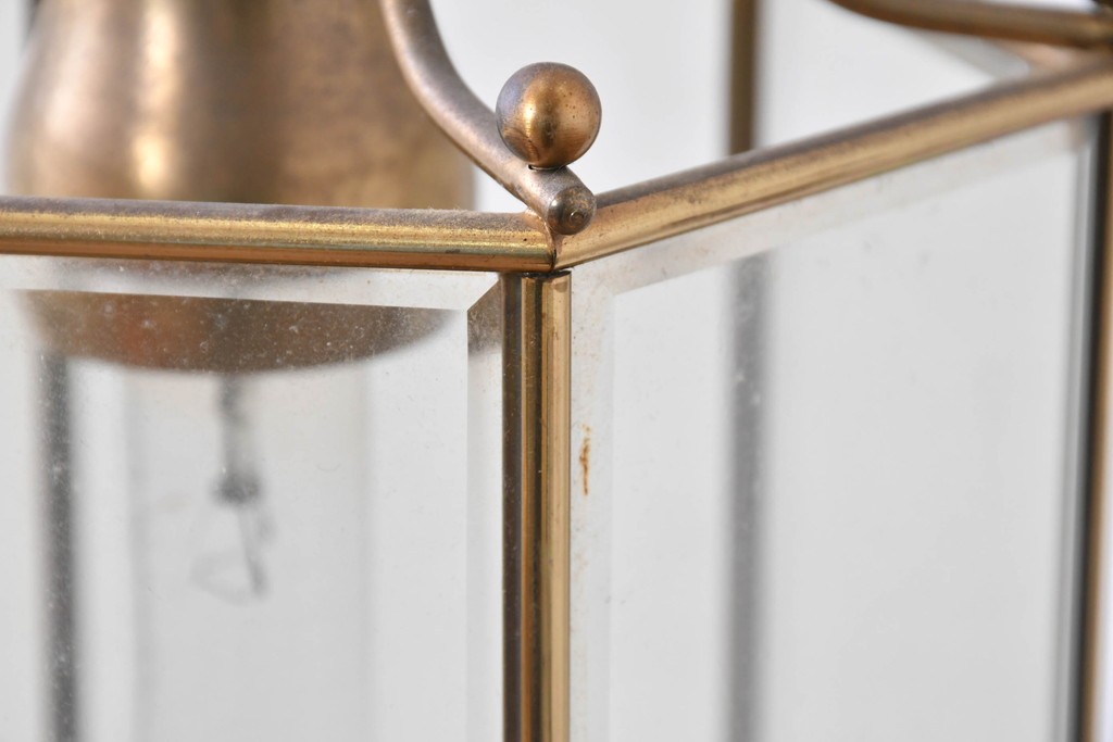 中古　イタリア　LUMI(ルミ社)　曲線的な装飾が美しい六角形のランタン型ペンダントライト　(R-086935)